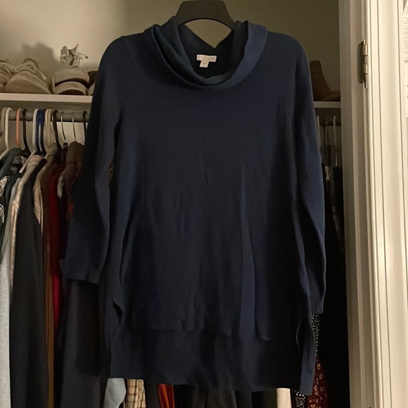 Navy j•jill turtleneck sweater - Picture 1 of 4